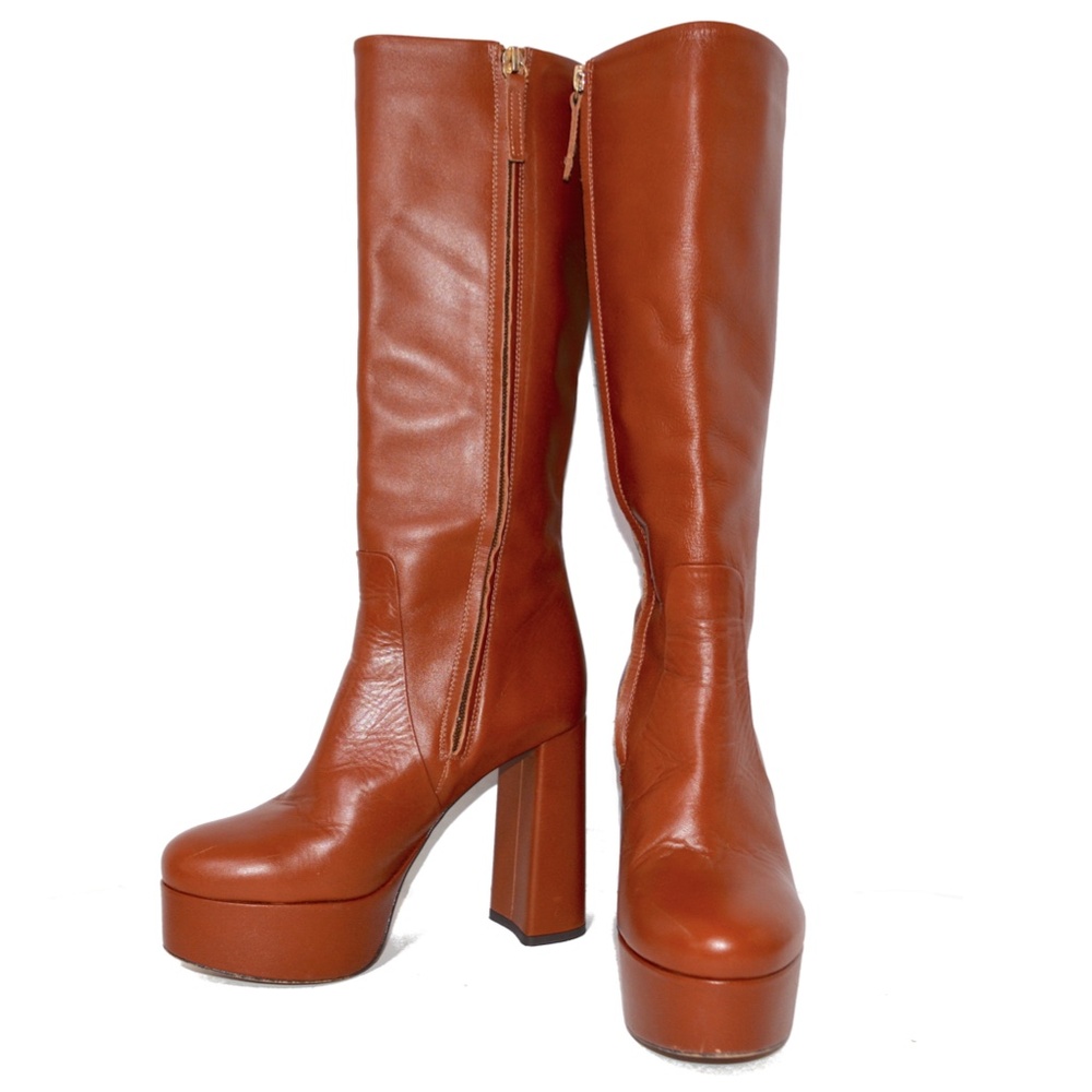 ZARA High Heel Platform Leather Long Boots 2059/210 Size 6 US (36 EU /235cm)